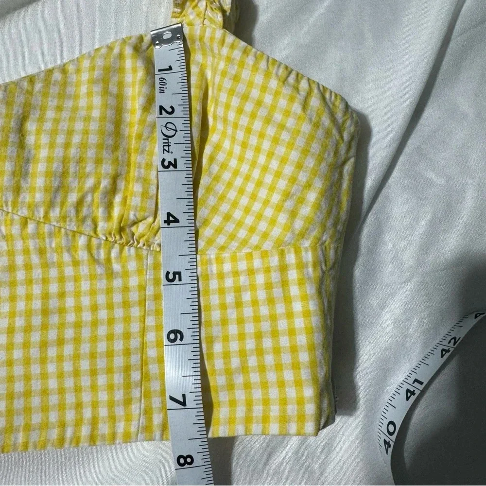Zara Cropped Top Side Zip Frilly Straps Elastic Back Size Small - Picture 6 of 11